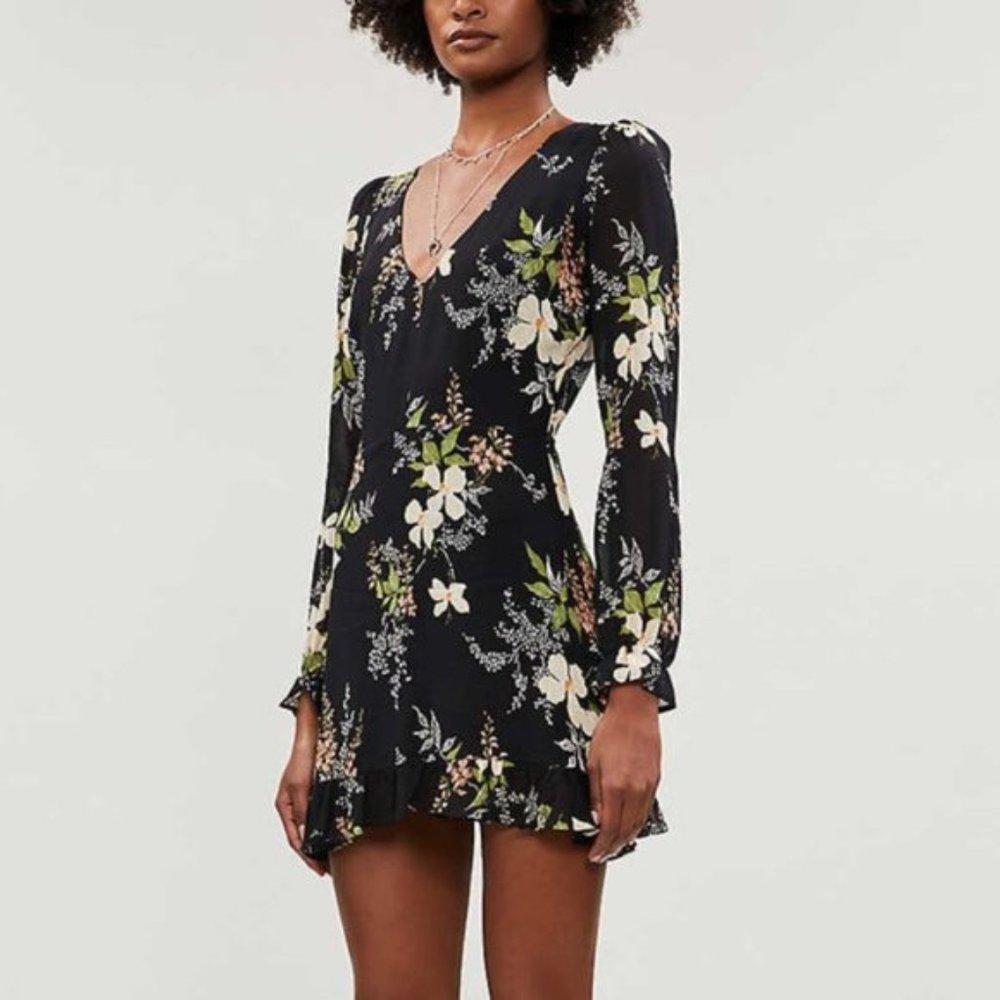 Reformation Eleanor dress black floral (Isabella) size 6